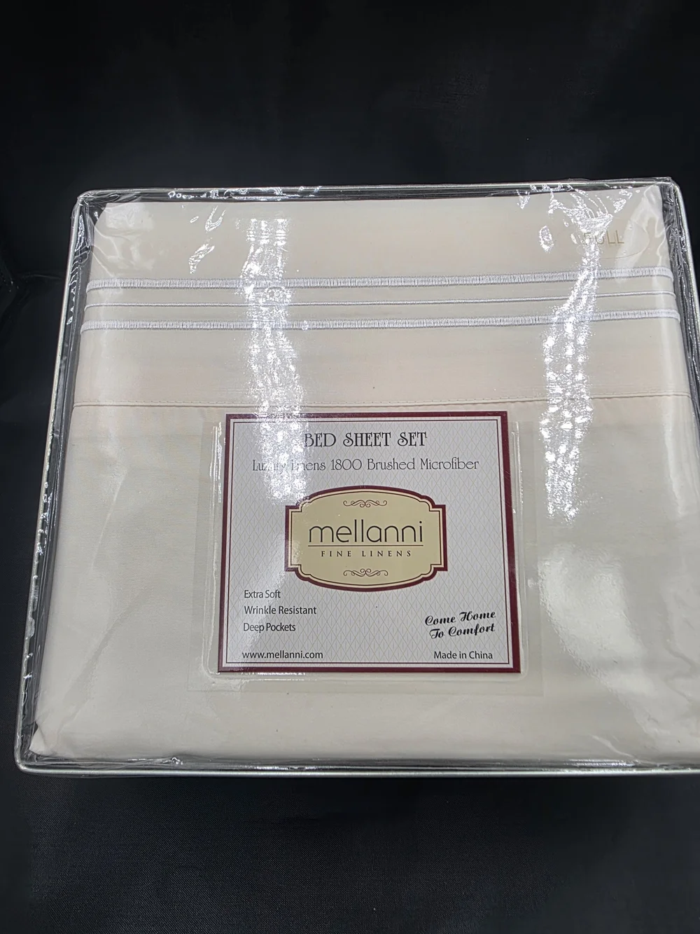 Mellanni Full Ivory Bed Sheet Set - Brushed Microfiber Luxury Linens